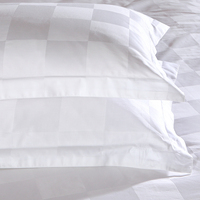 Ensemble de literie de luxe en coton 100% écologique, jacquard, 4 pièces, 300TC, style européen/américain, logo OEM Hilton, couette