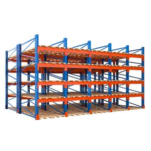 Étagère à palettes en acier laminé à froid orange et bleu - Robuste, réglable, protégée contre la corrosion, revêtement en poudre, pour stockage en entrepôt - Product Image 4
