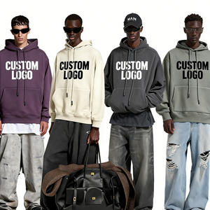 Sweat-shirts et sweats à capuche unisexes en molleton épais 100 % coton 350 g/m² coupe classique avec logo personnalisé pour l'automne (ODM) - Product Image 2