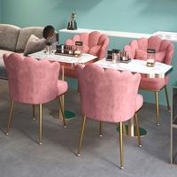 Einfaches modernes Design Samt Metall Bein Schlafzimmer Zimmer möbel rosa Farbe Großhandels preis Hochzeit Hotel Esszimmers tühle