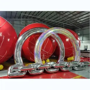Vòng Cổ Dây Chuyền Tráng Gương Inflatables Vòm Trái Tim Trang Trí Thương Mại Vòm Gương Nhiều Màu Bơm Hơi