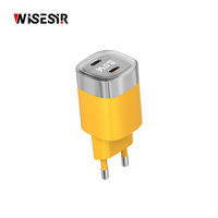 Chargeur universel WISESIR 35W GaN PD avec protection OTP pour téléphone portable 5V/3A 9V/2A 12V/1.67A Charge rapide Double ports USB-C