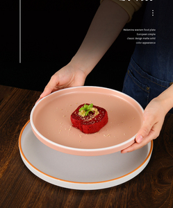 Piatto da bistecca in melamina in stile nordico di lusso piatti da portata riutilizzabili per la colazione dell'hotel in plastica piatta creativa - Product Image 6