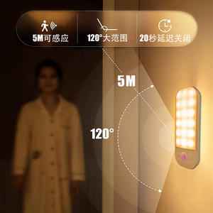 Luz Nocturna LED Inteligente Rectangular, Recargable por USB, con Sensor de Control, Montaje Magnético, Lámpara de Pared Interior para Armario, 3 Modos de Color - Product Image 2