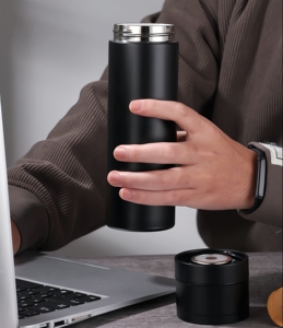 Quick-Opening Lid Business <b>Tea</b> With <b>Tea</b>-Water Separation Straight Design Double-Layer Vacuum Insulated Leak-Proof Gift Cup - Product Image 5