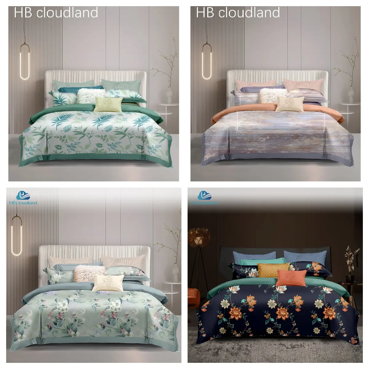 Federa in tessuto stampato Cloudland set di copripiumino in lino di cotone set di biancheria da letto Queen design 3 pezzi