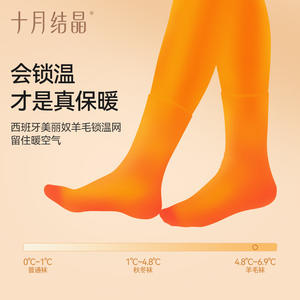 Calcetines de lana para mujer October Crystallized, hasta la pantorrilla, 7A, antibacterianos, cálidos, cómodos, para todas las estaciones - Product Image 2