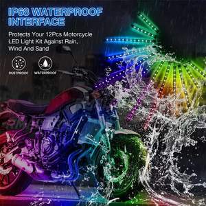 Feux de freinage intelligents LED RGB 12V avec application, lumière d'ambiance pour voiture et moto, télécommande sans fil, bande lumineuse décorative pour moto - Product Image 4