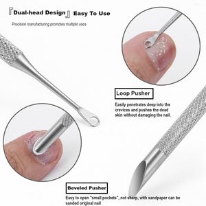 Removedor de Cutículas de Acero Inoxidable de Doble Punta, Empujador de Cutículas Ruso para Manicura - Product Image 3