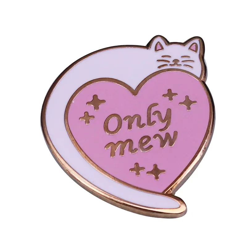 Only Mew-My One and Only you猫エナメルピンホワイトキテンブローチキティ愛好家への完璧なギフト