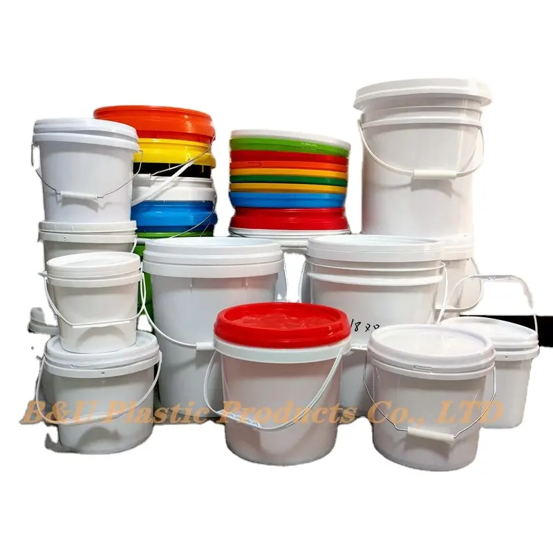 Premium wholesaler 5 litre plastic bucket with lid handle sauce bucket Chemical plant special bucket