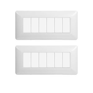 Interrupteur mural Gloca 6 gangues en plastique blanc, lot de 2, durable, pour usage intérieur - Product Image 1