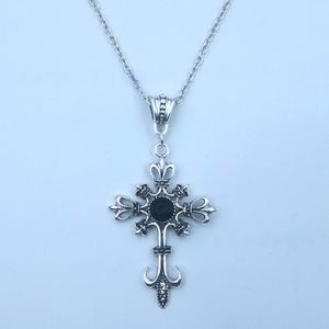 Vendita calda gotico scuro moda Vintage rubino croce ciondolo BCD11 collana per regali promozionali e aziendali - Product Image 4