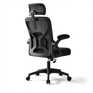 Chaise de bureau ergonomique en maille VASAGLEA avec support lombaire réglable, appui-tête, fonction d'inclinaison 90-105°, siège large et accoudoirs relevables - Product Image 1