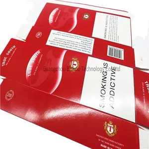 Красная пустая коробка для упаковки сигарет с офсетной печатью с индивидуальной упаковкой, размер и цвет покрытой бумаги, влагостойкая, принимается Binhao