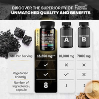 Complément Herbal Shecome avec Shilajit de l'Himalaya, Ashwagandha, Rhodiola Rosea, Ginseng 15250mg – Capsules de Shilajit pour Force et Énergie