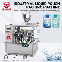 Machine de remplissage industrielle robuste pour sachets stand-up, équipement d'emballage Doypack pour poudre détergente et liquides en sachets préformés à fermeture éclair