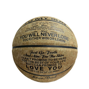 Ballon de basketball en cuir véritable taille 7, housse personnalisée en cuir de vachette NEMNP, usage extérieur pour adultes, résistant à l'usure, pour étudiants - Product Image 1
