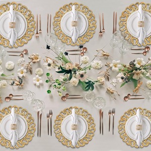 Custom Gold Charger Plates <b>Mirror</b> Charger for Dinner Plates <b>Plastic</b> Plate Chargers Round Chargers for Table Setting Wedding - Product Image 2
