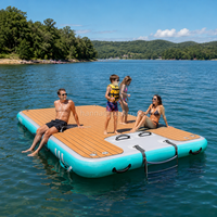 Plateforme flottante gonflable durable avec échelle pour lac, océan, piscine et activités nautiques
