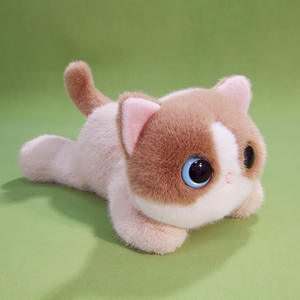 Simpatico gatto con gli occhi grandi ricamato Super morbido peluche letto cuscino regolabile in altezza Stress sollievo per i bambini - Product Image 6