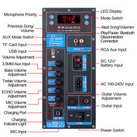 Modul Amplifier DSP Daya Tinggi VIRE untuk Speaker Trolley 8-18 Inch, Audio Outdoor, 60W Mono Stereo