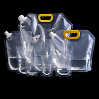 Poche souple pliable portable à bec verseur de grande capacité (3,5 litres/gallon) pour le stockage de liquides (huile, bière, jus, boissons) et aliments, avec impression hélio
