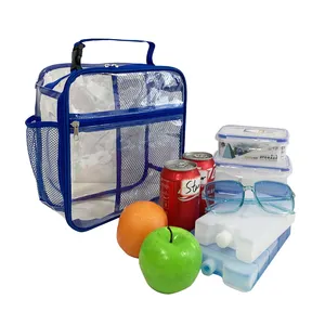2023 Security Stadium Aprovado Vinil Claro PVC Transparente Cooler Ver Através de TPU Grosso Refeição Suave Comida Pode Container Lunch Bag