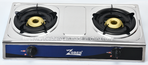 Table de cuisson à gaz 2 brûleurs en acier inoxydable, cuisinière à gaz double pour usage domestique, hôtelier et extérieur, brûleur en fer durable - Product Image 4