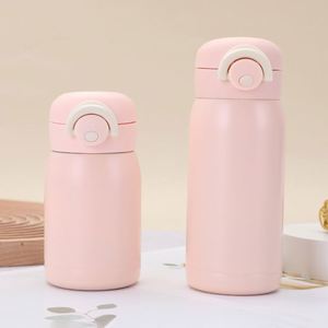 Bouteille d'eau isotherme en acier inoxydable avec bouton-poussoir anti-fuite, couleur pastel macaron, pour enfants et étudiants, impression personnalisée disponible, vente en gros - Product Image 4