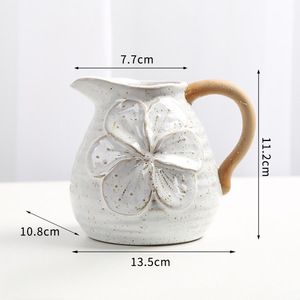 Vase à <span class=keywords><strong>fleurs</strong></span> <span class=keywords><strong>en</strong></span> céramique <span class=keywords><strong>de</strong></span> style nordique avec poignée, pot <span class=keywords><strong>en</strong></span> porcelaine <span class=keywords><strong>de</strong></span> campagne - Product Image 6