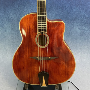 <span class=keywords><strong>Guitare</strong></span> acoustique gypsy artisanale Yunzhi de 16 pouces, corps creux en érable flammé, couleur originale, table en épicéa, finition ébène, micros H-S-S - Product Image 2