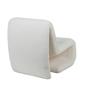 Fauteuil d'appoint Avery blanc bouclé crème, fauteuil lounge pour salon, hôtel - Product Image 4