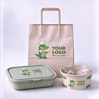 Sac en papier pour plats à emporter en gros avec logo personnalisé imprimé. Largement utilisé dans les cafés, les restaurants et les commerces de vente à emporter.
