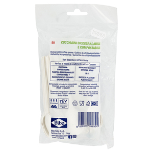 Biodegradable and compostable bioplastic <b>coffee</b> <b>spoon</b>, white, 50 pcs/pack - Product Image 3
