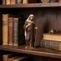 Statue religieuse de Jésus Pasteur en résine, figurine chrétienne avec bâton pour l'église, cadeau sacré catholique pour la décoration de Noël et de Pâques
