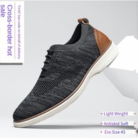 Nouvelles Chaussures Décontractées Habillées KJ pour Hommes 2026 – Légères, Antidérapantes, Semelle Souple, Taille Européenne 45 Large, Fermeture à Lacets en Maille Respirante
