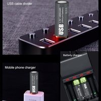 Logo Kustom Baterai Lithium Multi-fungsi USB Isi Ulang 1.5V 1500mWh Kapasitas Besar Pengisian Cepat