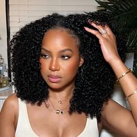 Extensions de Cheveux Humains Bouclés Crépus à Pose Rapide Sans Raccord, Tresses au Crochet Pré-bouclées d'Aspect Naturel sans Nœuds