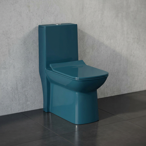 WC monobloc Athos Model Luxury en céramique vert paon, ensemble de sanitaires pour salle de bain - Product Image 1