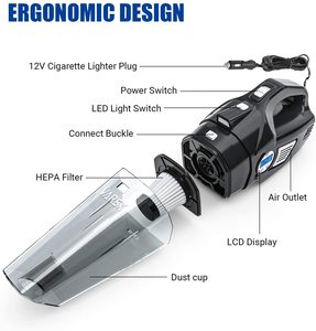 <span class=keywords><strong>Aspirateur</strong></span> à main 4-en-1 haute puissance pour voiture <span class=keywords><strong>avec</strong></span> jauge numérique de pression des pneus, affichage LED <span class=keywords><strong>et</strong></span> gonfleur de pneu portable. - Product Image 3