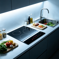 Table de cuisson à induction encastrable 3 zones 5600W, commande tactile, cuisinière électrique moderne pour petite cuisine