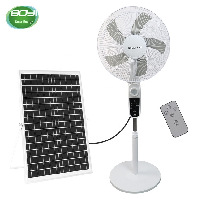 16-inch Lighting Fan Usb Emergency Charging Four Wind Speed Mute 12v Dc Solar Fan