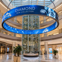 Écran LED créatif Halo, écran LED rond suspendu au plafond personnalisé pour atrium commercial