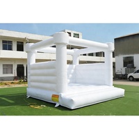 Château gonflable personnalisé en PVC blanc certifié CE avec toboggan pour la location commerciale lors de mariages et de fêtes en plein air