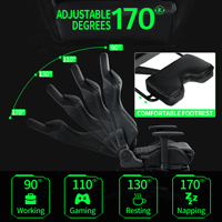VANBOW-Repose-pieds inclinable RVB de luxe moderne pour jeu PC, chaise de jeu pour gamer