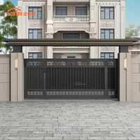 JHR Sensor gerbang geser pintu aluminium pagar gerbang geser 6 kaki tinggi pemodelan 3D Manual/kontrol otomatis tahan lama aman