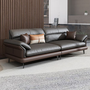 طقم كنب مكتبي من الجلد العصري الفاخر، أثاث تجاري للمكتب المنزلي وغرفة النوم، تصميم كنبة زاوية أنيق - Product Image 5