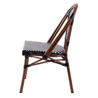 Noir blanc français parisien Patio café fauteuils en osier meubles extérieur jardin rotin Bistro chaises de salle à manger