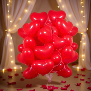 Globos de Látex Rojos con Forma de Corazón Bard de 5 Pulgadas, 50 Unidades, Inflables para Decoración de Fiestas de San Valentín y Bodas - Product Image 2